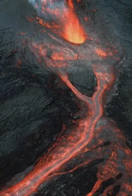 Volcano erupting