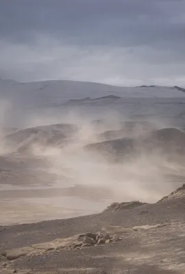 Ash storm, Iceland